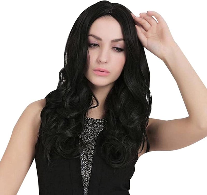 باروكات شعر طويل للنساء من ECIF - أسود