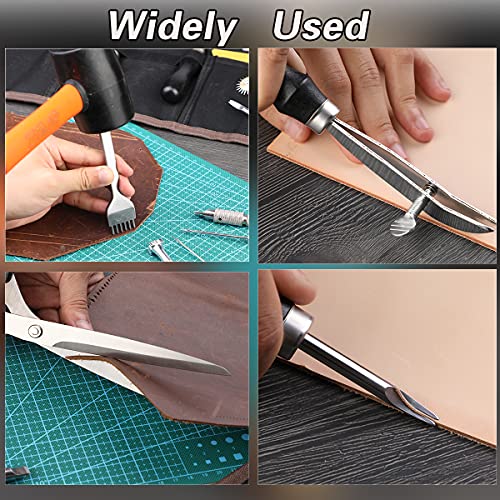 ZMAAGG 328PCS Leather Working Kit, Leather Working Tools with Manual - Stamp Tools, Stitching Groover and Rivets Kit for Beginners to Professionals - Image 4