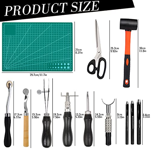 ZMAAGG 328PCS Leather Working Kit, Leather Working Tools with Manual - Stamp Tools, Stitching Groover and Rivets Kit for Beginners to Professionals - Image 2