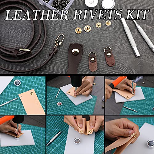 ZMAAGG 328PCS Leather Working Kit, Leather Working Tools with Manual - Stamp Tools, Stitching Groover and Rivets Kit for Beginners to Professionals - Image 3