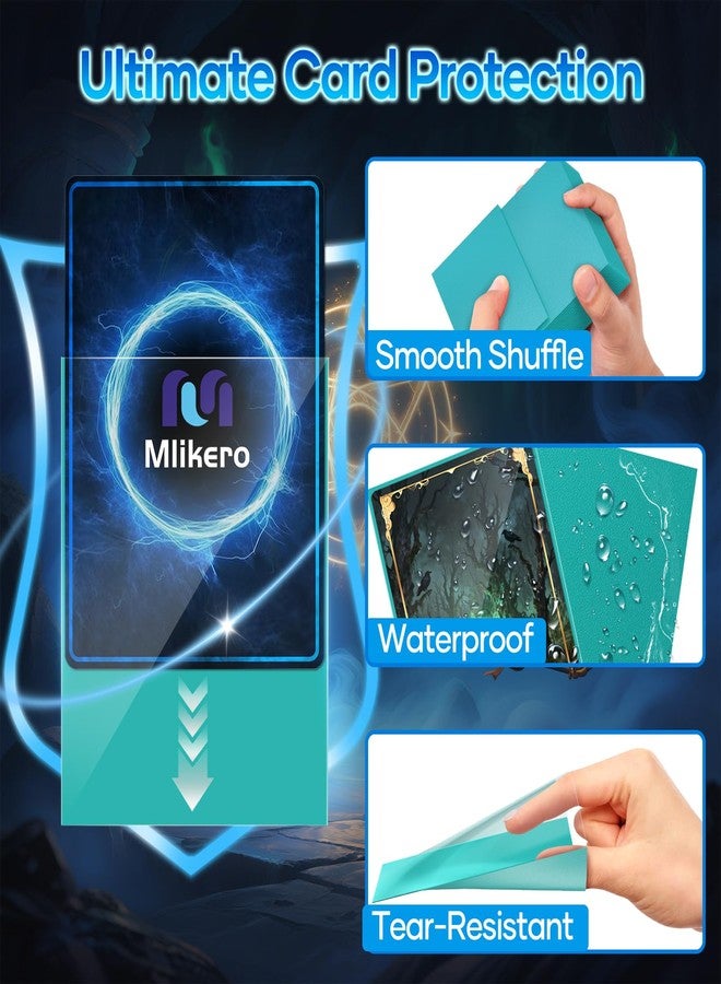 Mlikero 500 Count Card Sleeves, Matte Magic Card Sleeves, Smooth Shuffle & Tear Resistant, Fit for MTG, TCG, CCG (Cyan) - Image 4