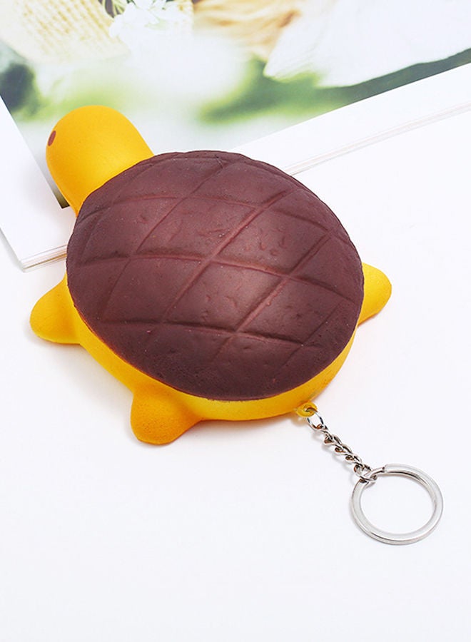 NIBEMINENT Stylish Leather Key Ring Brown/Yellow - Image 3