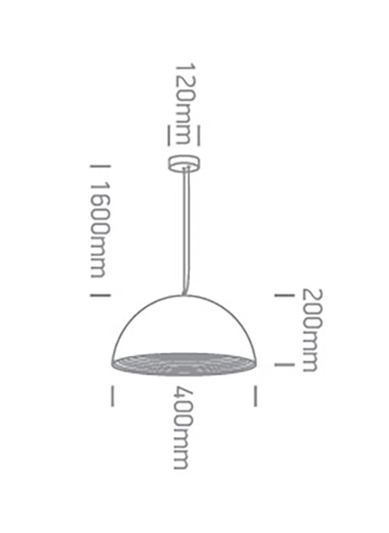 Generic Dome Modern Shade Suspension Light ,Dining Table Suspension,Bar Light, Kitchen Suspension,Diameter 40 cm,Circular , E 27 Socket,White - Brass  Finish,Cable Height Adjustable Up to 1.6 meters  - Image 2