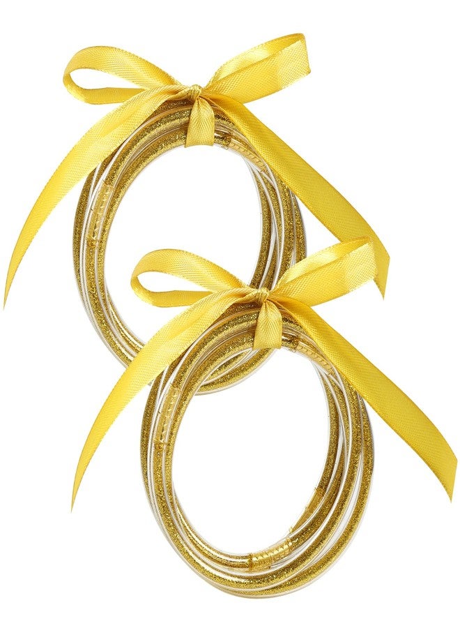 SUMERSHA 10Pcs Glitter Jelly Bangles Bracelets for Women Soft Silicone Glitter Filled Bracelets Sparkling Fashion Bangles - Image 1