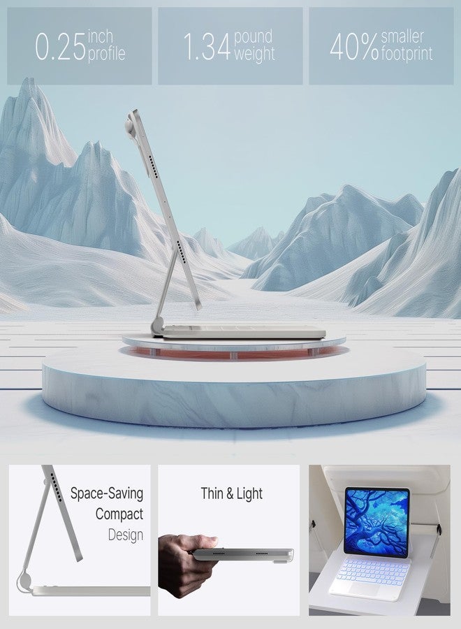 typecase غطاء لوحة مفاتيح Typecase Edge لجهاز iPad Air مقاس 11 بوصة (M2 2024) و iPad Pro مقاس 11 بوصة (الجيل الرابع، الثالث، الثاني، الأول)، بإضاءة خلفية بـ 11 لونًا، ولوحة لمس مدمجة، وصف وظائف، غطاء لوحة مفاتيح مغناطيسي لجهاز Air من الجيل الخامس/الرابع، أبيض - Image 5