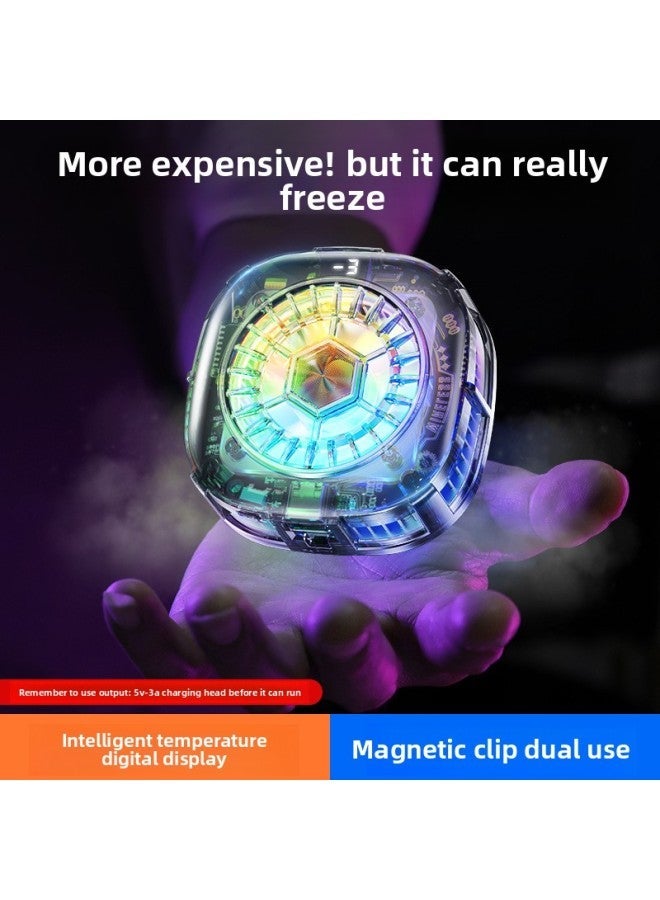 Mobile Phone Radiator Magnetic Semiconductor Icing Refrigeration Cooling Electric Competition Live Game Phablet Artifact-Color:Regular Style + Sterling Silver Finger Cot - Image 1