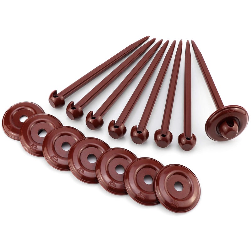 Camp'N CampN RV Outdoor Rug Stakes 8Pack High Impact ABS with Large Washer for Maximum Hold Eylet for Rope Ideal Outdoor Rug Stakes for RV Campers Trailers - Image 3