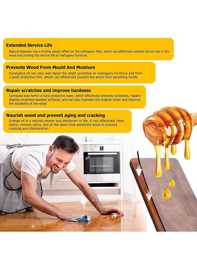 Cobest Beeswax Furniture Polish, 80g Natural Wood Polish and Conditioner, Protect and Enhance The Shine, Wood Seasoning Beeswax for Wooden Furniture, Metal, Leather - Image 4