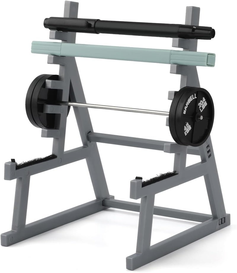 كاست ويف حامل أقلام على شكل رف القرفصاء، حامل أقلام صغير جديد للزينة لعام ٢٠٢٣، حامل أقلام صغير على شكل رف حديد مع أوزان وحديد للمكتب، ديكورات صالة الألعاب الرياضية لمحبي اللياقة البدنية ورفع الأثقال - Image 1