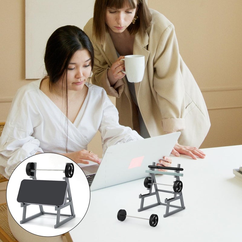 كاست ويف حامل أقلام على شكل رف القرفصاء، حامل أقلام صغير جديد للزينة لعام ٢٠٢٣، حامل أقلام صغير على شكل رف حديد مع أوزان وحديد للمكتب، ديكورات صالة الألعاب الرياضية لمحبي اللياقة البدنية ورفع الأثقال - Image 5