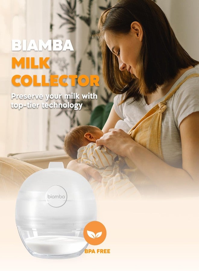 Biamba Silicone Breast Milk Collector - 2-in-1 Silicone Manual Breast Pump & Milk Collectors for Breastfeeding, Wearable & Hands-Free, Leak-Resistant & Quiet Suction, Adjustable Valve, Single Pack - Image 4