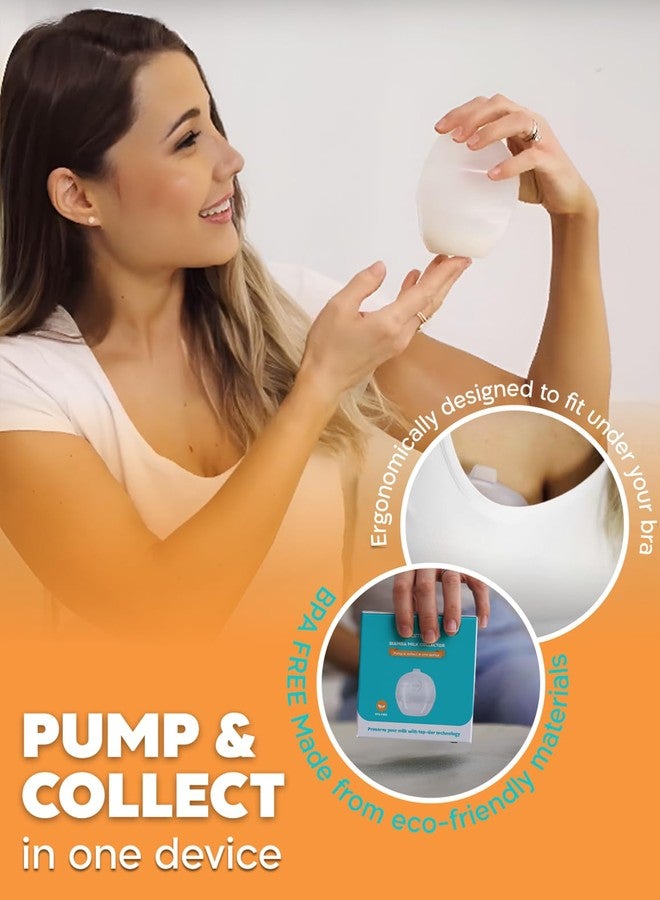 Biamba Silicone Breast Milk Collector - 2-in-1 Silicone Manual Breast Pump & Milk Collectors for Breastfeeding, Wearable & Hands-Free, Leak-Resistant & Quiet Suction, Adjustable Valve, Single Pack - Image 3