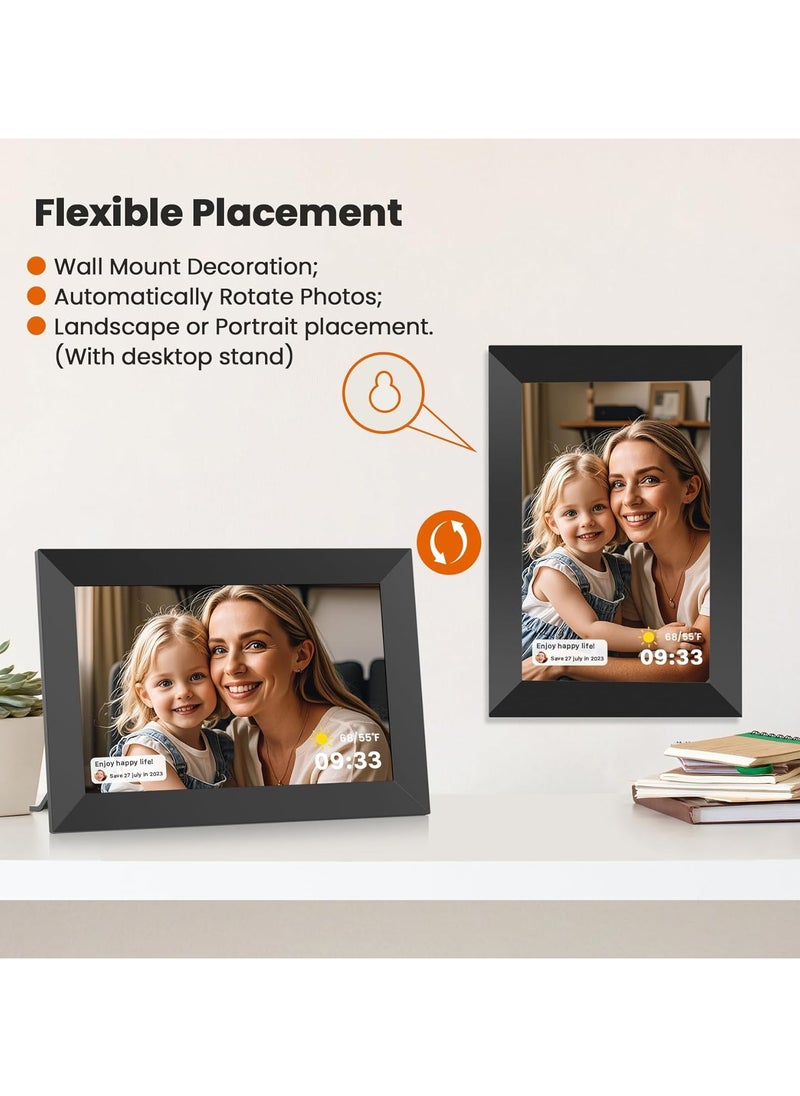 JIJI - 10.1-Inch WiFi Digital Photo Frame, HD IPS Touchscreen, 32GB Storage, Auto-Rotate, Instant Photo & Video Sharing via Uhale App, Smart Digital Frame for Home Décor & Gifts - Image 1