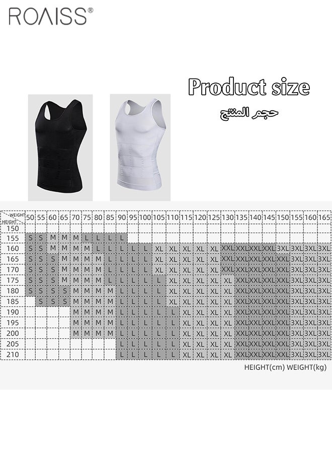 roaiss - 2 Pack Mens Slimming Shirt Body Shaper Vest Compression Shirt Chest Control Shapewear Abdomen Undershirt - Image 1