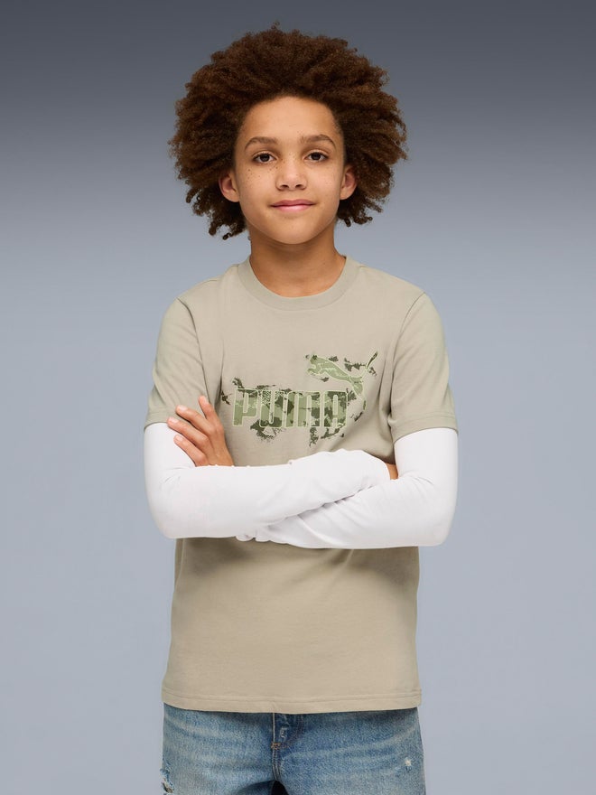 PUMA Grey Essential Camo B Pebble T-Shirt - Image 3