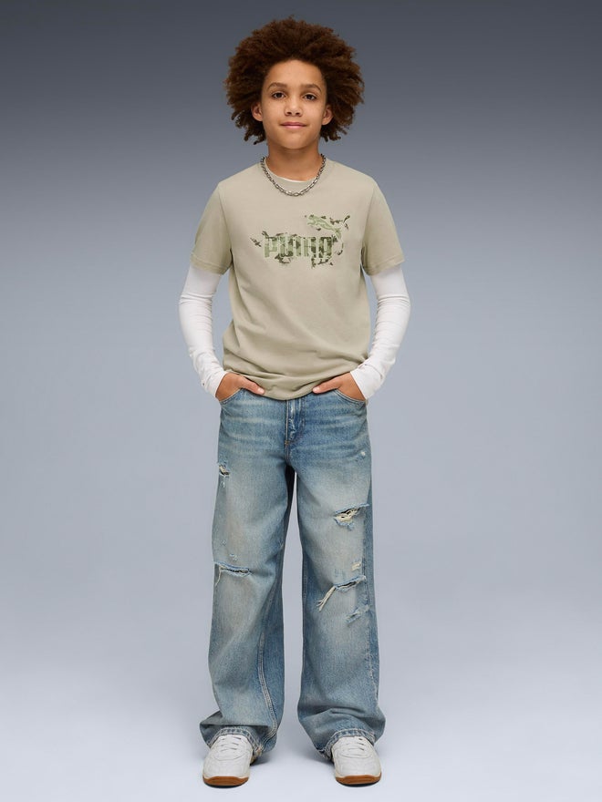 PUMA Grey Essential Camo B Pebble T-Shirt - Image 5
