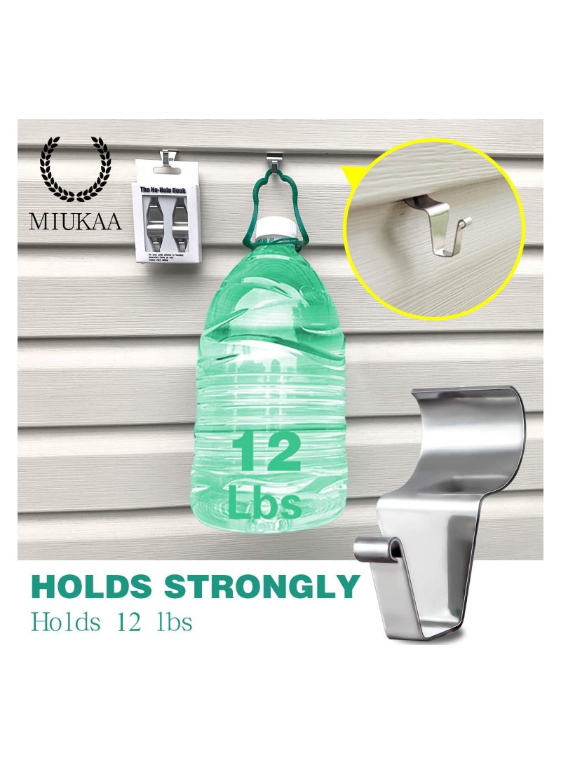 SOLARAE Vinyl Siding Hooks, Heavy Duty No-Hole Stainless Steel Siding Clips Hooks for Hanging Ornaments, Wreaths, Camera, String Lights, Wreath Pictures Hook, 20 Pack - Image 3
