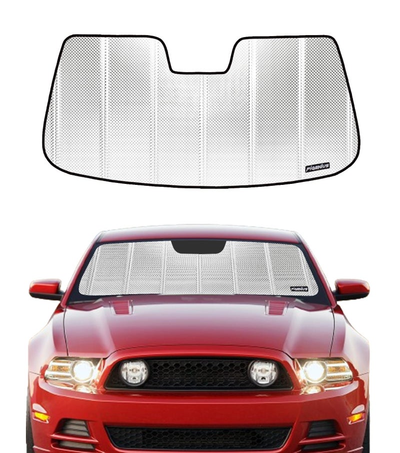 Pigenius Windshield Sun Shade for Ford Mustang 20132014 Reflective Aluminum Film Front Window Sunshade  BLAZBLOCK