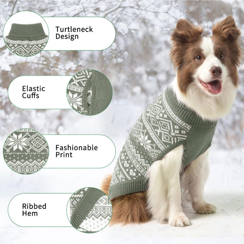 HOMIMP Dog Sweater Argyle - Warm Sweater Winter Clothes Puppy Soft Coat, Ugly Dog Sweater for Small Medium and Large Dogs, Pet Clothing Boy Girl, Grey L - Image 3