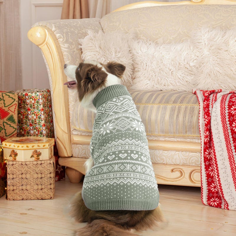 HOMIMP Dog Sweater Argyle - Warm Sweater Winter Clothes Puppy Soft Coat, Ugly Dog Sweater for Small Medium and Large Dogs, Pet Clothing Boy Girl, Grey L - Image 5
