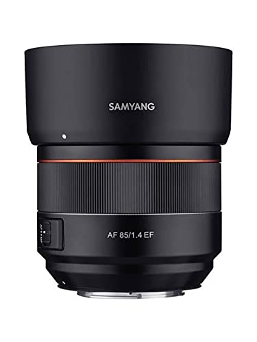 Samyang عدسة تليفوتوغرافي 85 مم F1.4 بتركيز تلقائي من ساميانغ لكاميرات كانون EF/EF-S - متوافقة مع الإطار الكامل، فتحة ساطعة F1.4، زجاج محكم ضد الطقس، تركيز تلقائي مزدوج LSM، غشاء دائري بــ 9 شفرات، فلتر 77 مم - Image 2