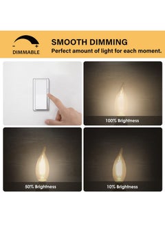 Sigalux E12 Led Bulb Candelabra Base 60 Watt Chandelier Light Bulbs Dimmable, Flame Tip, 4.5W, 500Lm 2700K Soft White, Ca10 Candle Light Bulbs, 12 Packs  - Image 3