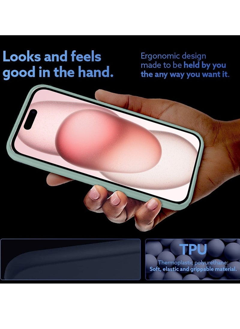 Techie - Techie Soft Smooth Silicone Cover With Magnetic Secure Hand Grip Case and Inner Microfiber Lining for Apple iPhone 15 – Light Blue - Image 1