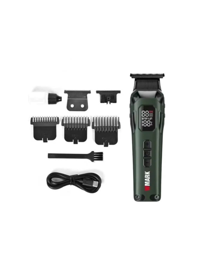 WMARK NG-8280 Professional Beard Trimmer DLC T-Blade 0 Gap Hair Clipper 300min Runtime Green Digital Display - Image 3