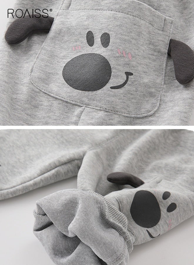 رويس بنطال رياضي للأولاد الصغار، بنطال كرتوني بنقوش حيوانات و 3 جيوب، بنطال بخصر مطاطي وأساور عند الكاحل، مناسب للارتداء اليومي أو أي مناسبة - Image 4