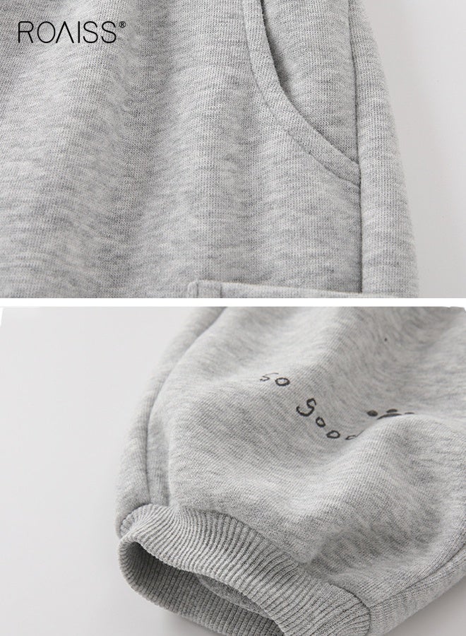 رويس بنطال رياضي للأولاد الصغار، بنطال كرتوني بنقوش حيوانات و 3 جيوب، بنطال بخصر مطاطي وأساور عند الكاحل، مناسب للارتداء اليومي أو أي مناسبة - Image 3