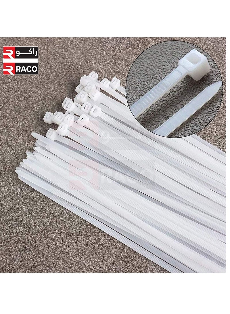 RACO Multi-Purpose Nylon Cable Ties Cable Ties Pack of 100- White - Image 2