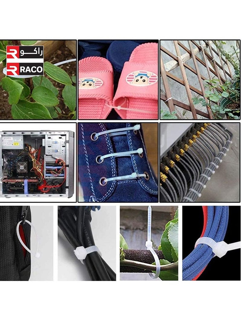 RACO Multi-Purpose Nylon Cable Ties Cable Ties Pack of 100- White - Image 4