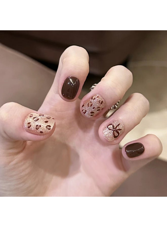 Little Red Book  Wear Armor Advanced Sense Blue Cat's Eye Handmade Manicure Nail Pieces Wearable New Nail Pieces For Autumn And Winter