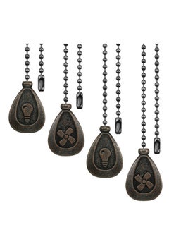 Y&D Bronze Pendant, Ceiling Fan Pull Chain Extender Chains Extension Pendant 12 Inch Ornament with Ball Connector (4 Pieces Black Copper)  - Image 1