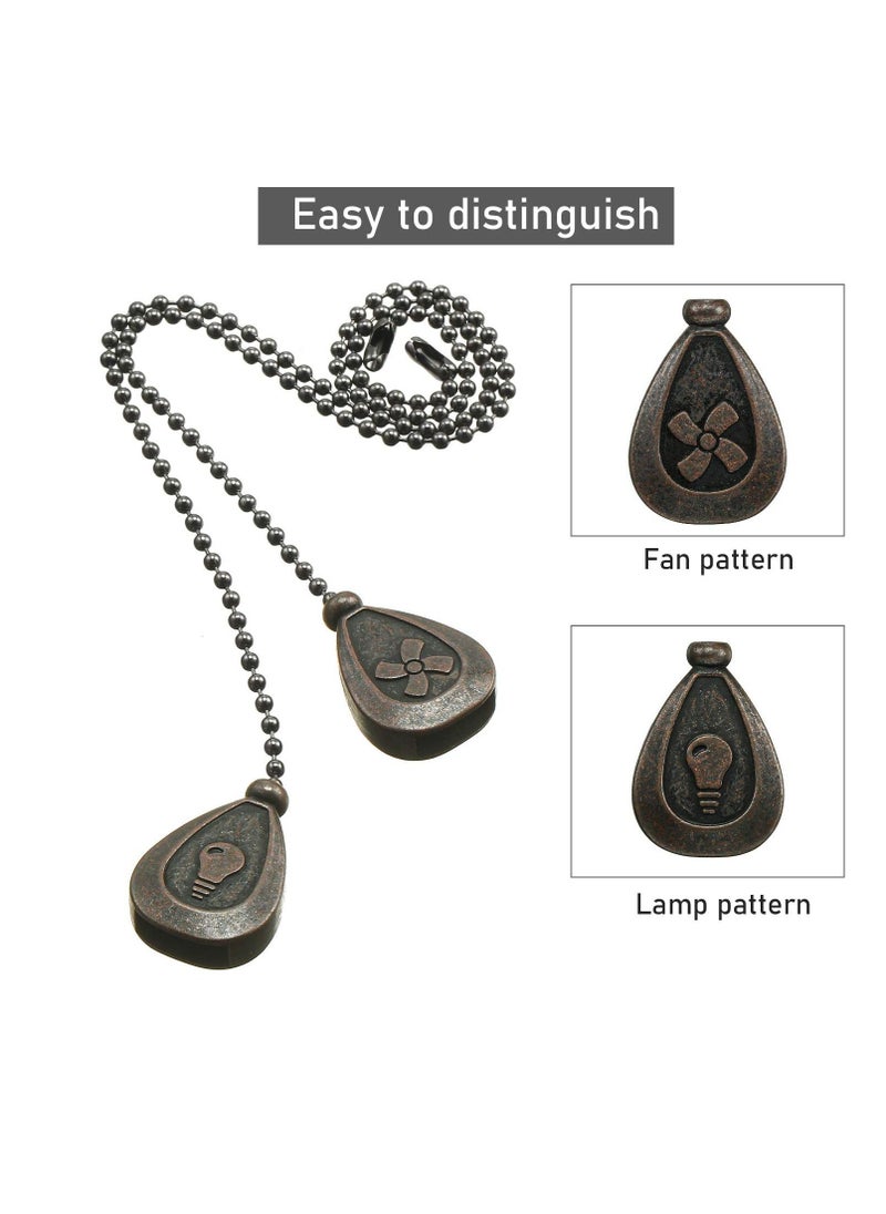 Y&D Bronze Pendant, Ceiling Fan Pull Chain Extender Chains Extension Pendant 12 Inch Ornament with Ball Connector (4 Pieces Black Copper)  - Image 3