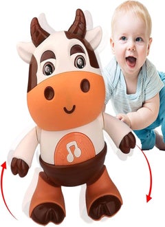 Baby Cow Musical Toys, New Dancing Walking Baby Cow Toy, Cartoon Animal Dancing Toy with Lights and Children's Songs, Side to Side Movable Rocking Robots for Early Education, Boys and Girls Gifts