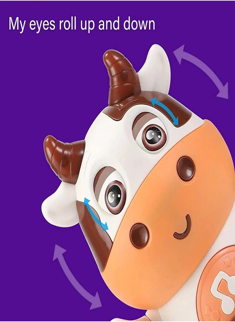 GGOOT - Baby Cow Musical Toys, New Dancing Walking Baby Cow Toy, Cartoon Animal Dancing Toy with Lights and Children's Songs, Side to Side Movable Rocking Robots for Early Education, Boys and Girls Gifts - Image 1