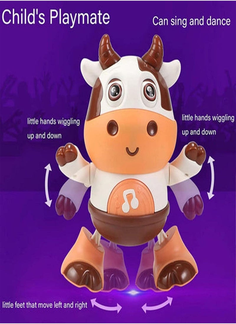 GGOOT - Baby Cow Musical Toys, New Dancing Walking Baby Cow Toy, Cartoon Animal Dancing Toy with Lights and Children's Songs, Side to Side Movable Rocking Robots for Early Education, Boys and Girls Gifts - Image 1