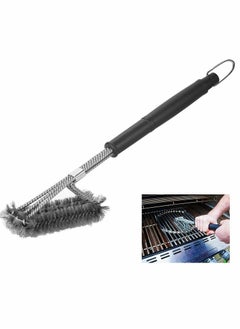 SYOSI Grill Brush 2 in 1 BBQ Grill Brush with 304 Stainless Steel Spatula Durable Woven Bristles Outdoor and Camping Grill Brush Perfect for Charcoal Grill Gas Grill and Electric Grill  - Image 1