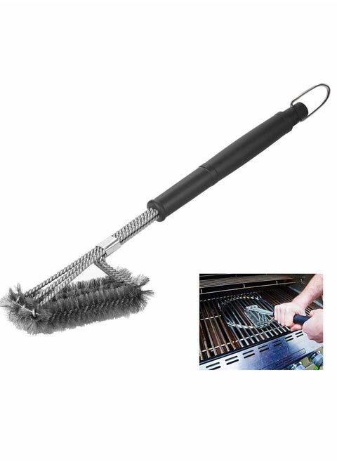 Grill Brush 2 in 1 BBQ Grill Brush with 304 Stainless Steel Spatula Durable Woven Bristles Outdoor and Camping Grill Brush Perfect for Charcoal Grill Gas Grill and Electric Grill