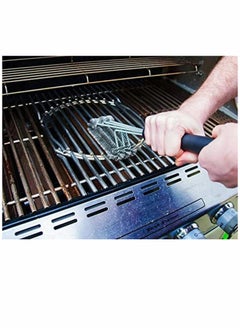 SYOSI Grill Brush 2 in 1 BBQ Grill Brush with 304 Stainless Steel Spatula Durable Woven Bristles Outdoor and Camping Grill Brush Perfect for Charcoal Grill Gas Grill and Electric Grill  - Image 4