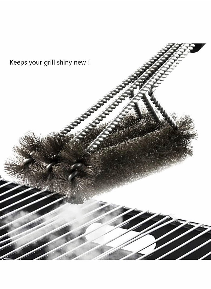 SYOSI Grill Brush 2 in 1 BBQ Grill Brush with 304 Stainless Steel Spatula Durable Woven Bristles Outdoor and Camping Grill Brush Perfect for Charcoal Grill Gas Grill and Electric Grill  - Image 5