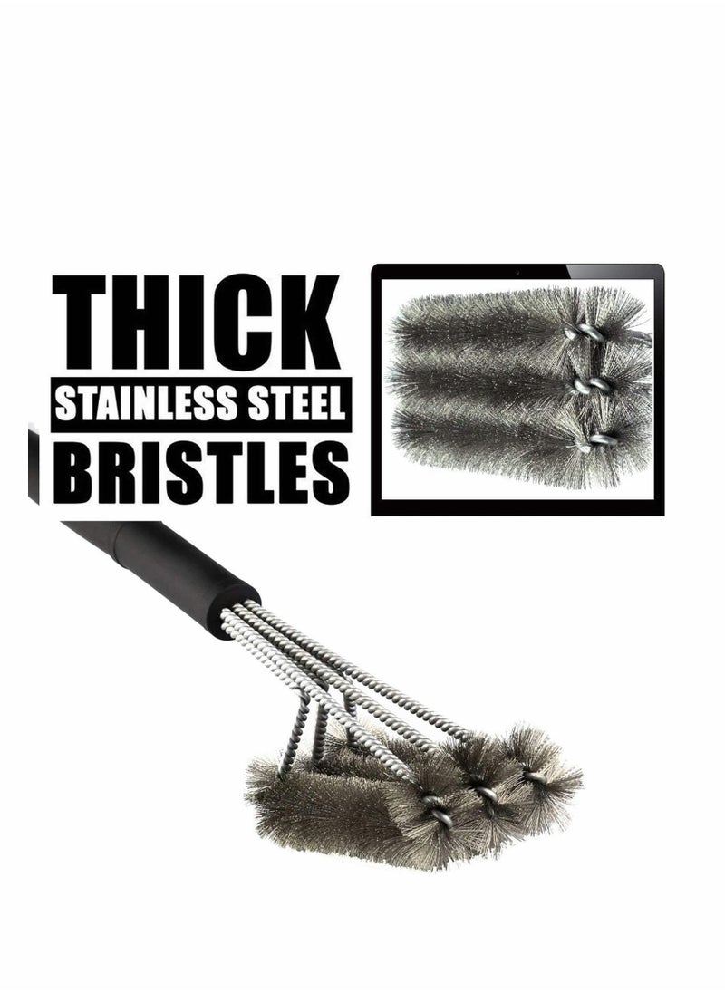 SYOSI Grill Brush 2 in 1 BBQ Grill Brush with 304 Stainless Steel Spatula Durable Woven Bristles Outdoor and Camping Grill Brush Perfect for Charcoal Grill Gas Grill and Electric Grill  - Image 3