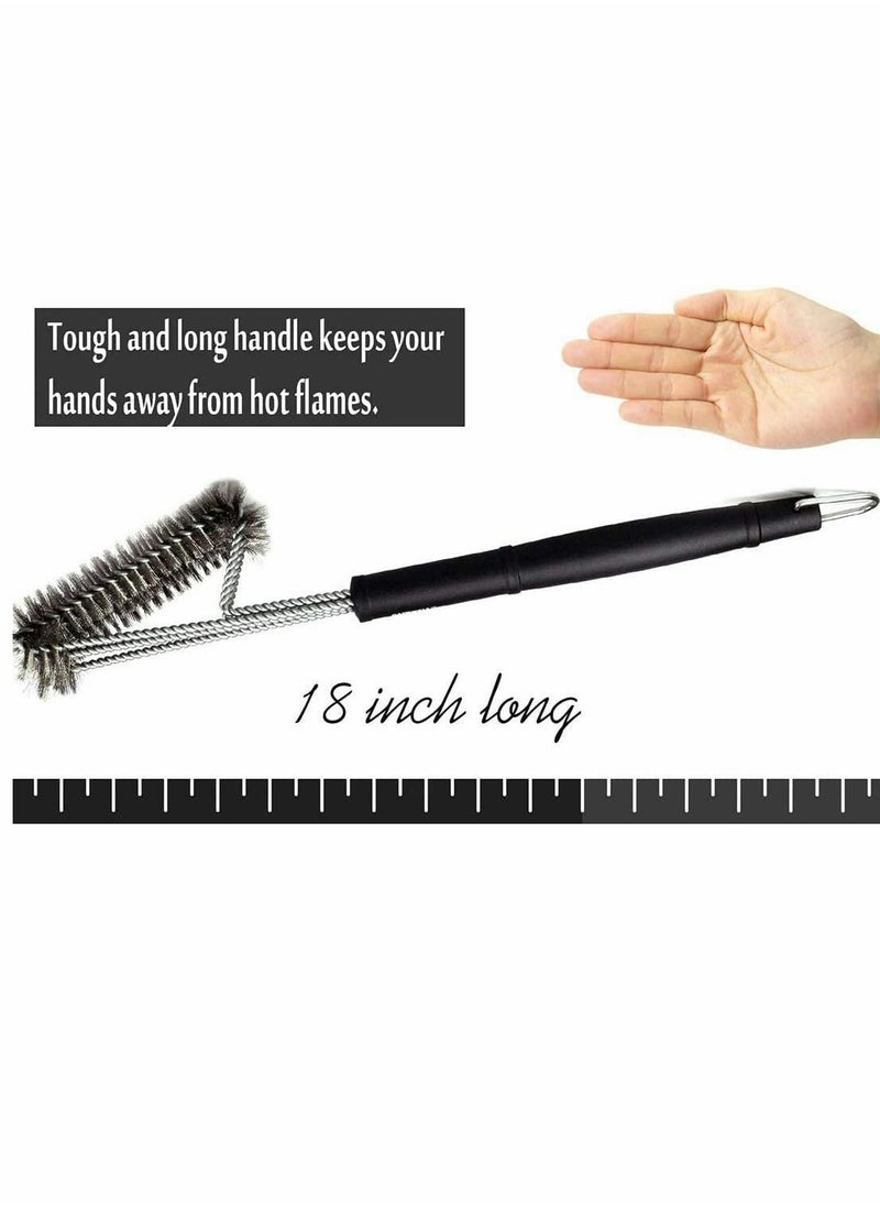 SYOSI - Grill Brush 2 in 1 BBQ Grill Brush with 304 Stainless Steel Spatula Durable Woven Bristles Outdoor and Camping Grill Brush Perfect for Charcoal Grill Gas Grill and Electric Grill - Image 1