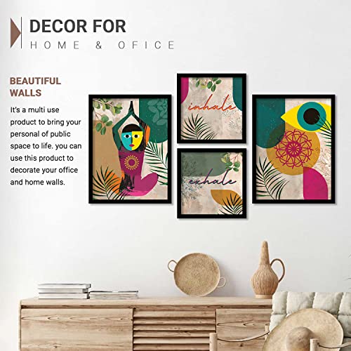 walllane - Yoga Theme Framed Paintings for Wall Decoration (10 Inch x13 Inch) Set of 4 (style-02) - Image 4