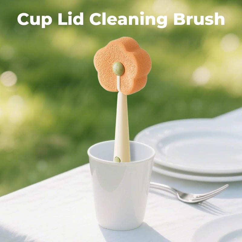 Cup Cleaner Brush - Cup Cleaning Brush with Flower Shape Suction Sponge, Multifunctional Cleaner for Coffee, Wine, Kitchen, Bathroom, Sink, Travel | Practical Tool - Image 2