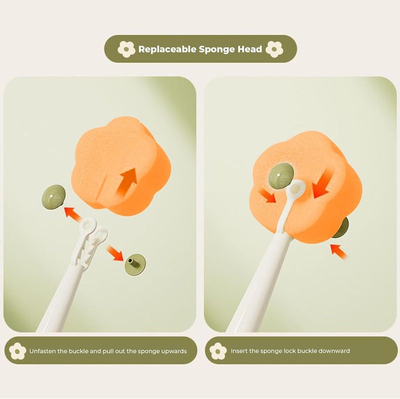 Cup Cleaner Brush - Cup Cleaning Brush with Flower Shape Suction Sponge, Multifunctional Cleaner for Coffee, Wine, Kitchen, Bathroom, Sink, Travel | Practical Tool - Image 4