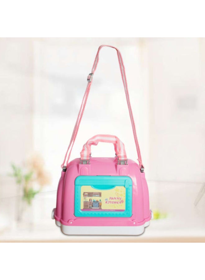 Children Play House Toy Suitcase 2-in-1 Tableware Tool Dresser Doctor Suit Toys-Color:MTL127563 - Image 5