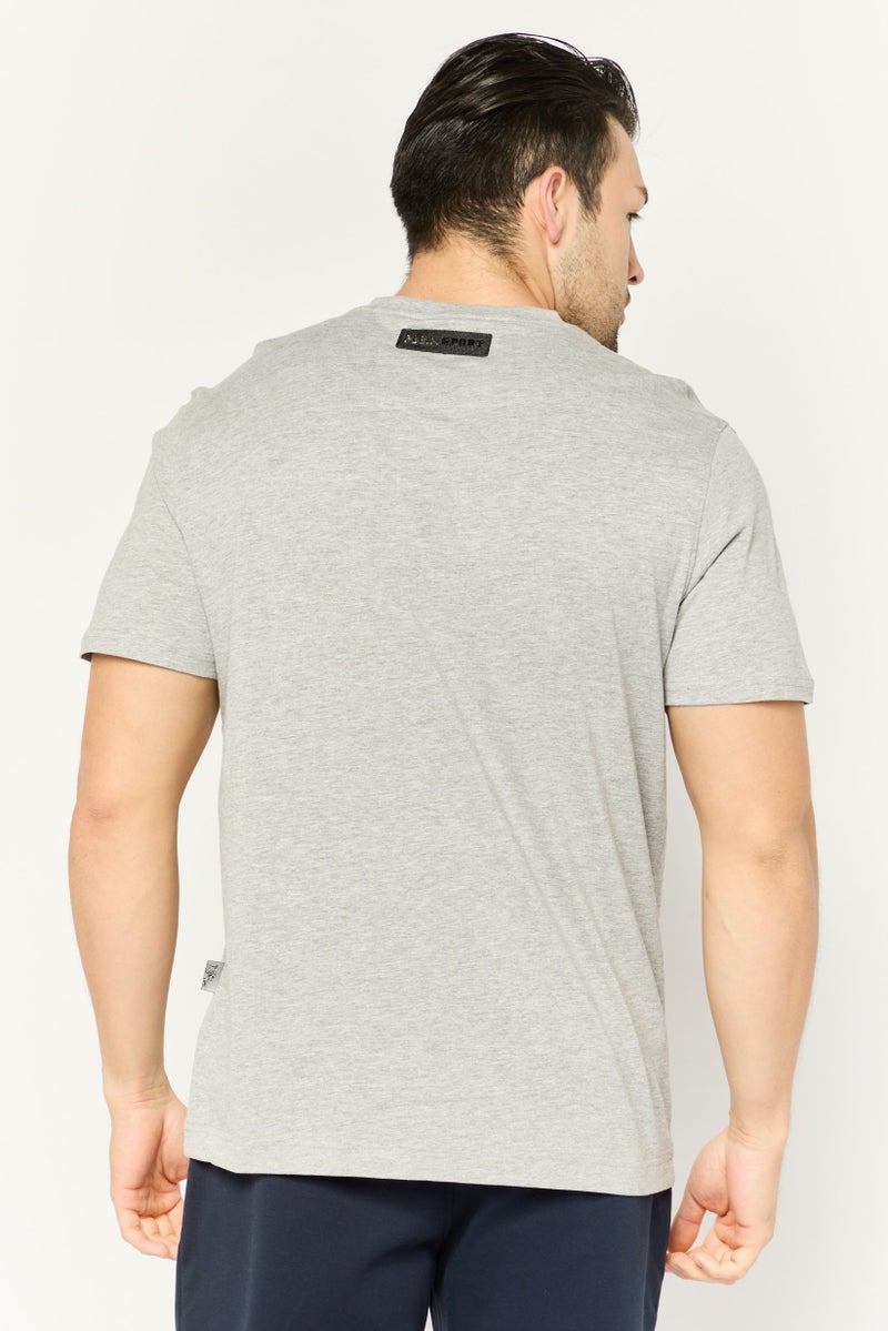 PHILIPP PLEIN Plein Sport Men Sportswear Fit Short Sleeves Outdoor T-Shirt, Grey - Image 4