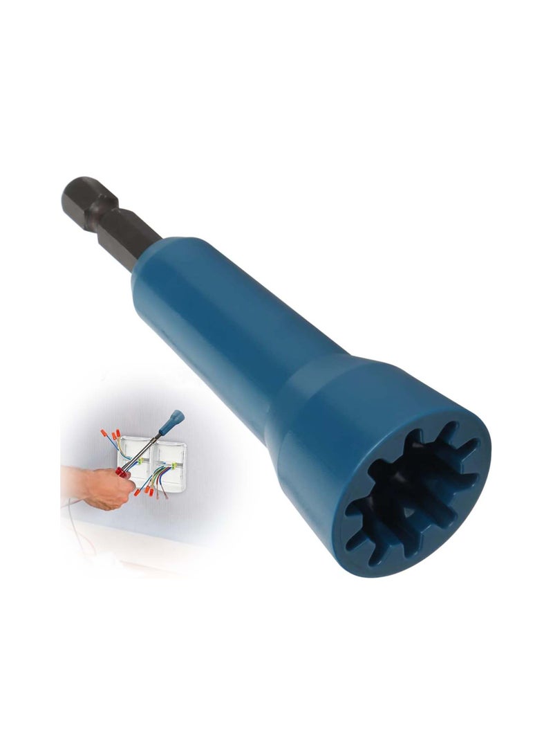 SYOSI Wire Nut Twister Wire Twister Tool Wire Twisting Tool Spin Twisting Wire Connector Socket Wire Twister Tool for Drill and Wire Connector Driver Wire Spin Driver Nut with 1/4" Chuck Blue - Image 1
